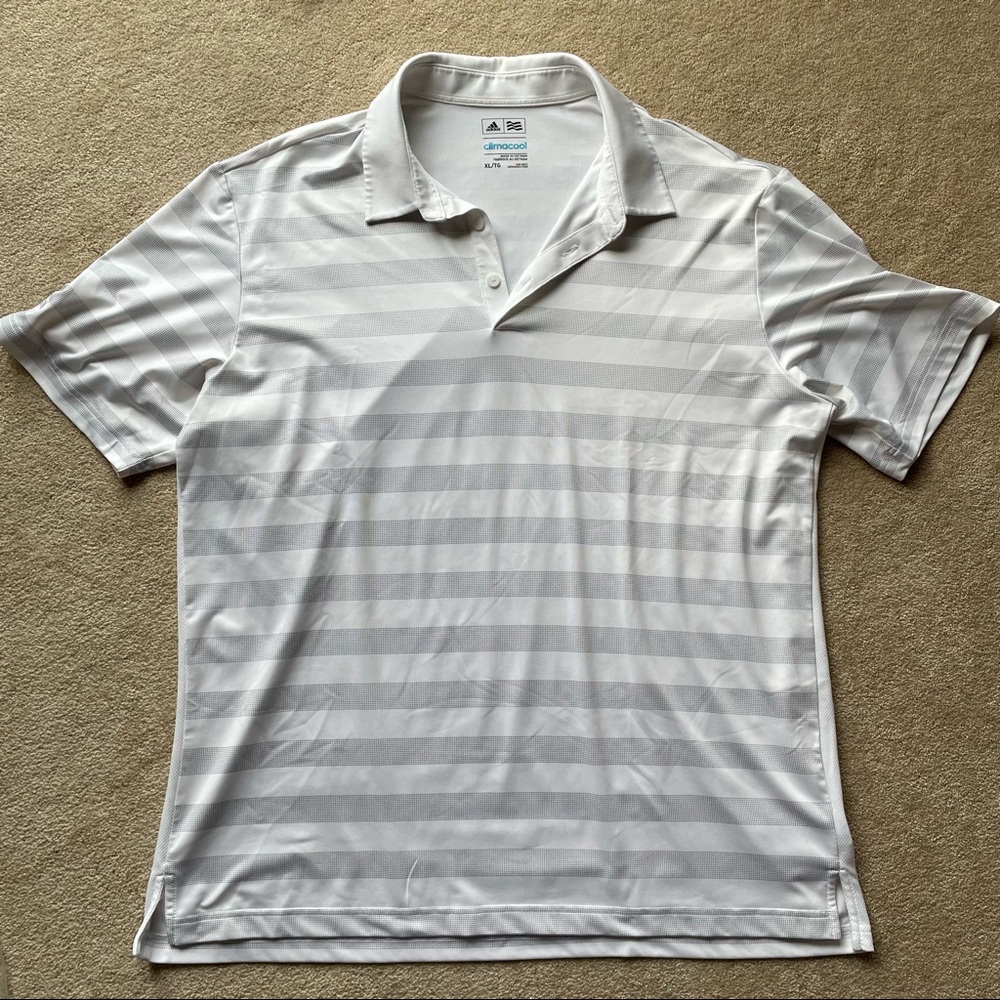 adidas climacool striped polo golf shirt